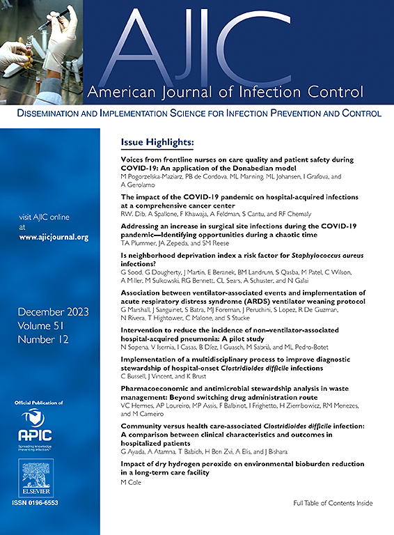 Go to journal home page - American Journal of Infection Control